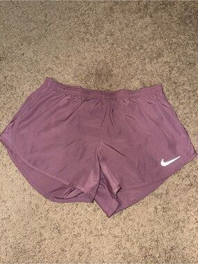 Nike Women’s Plum Athletic Shorts with White Swoosh
